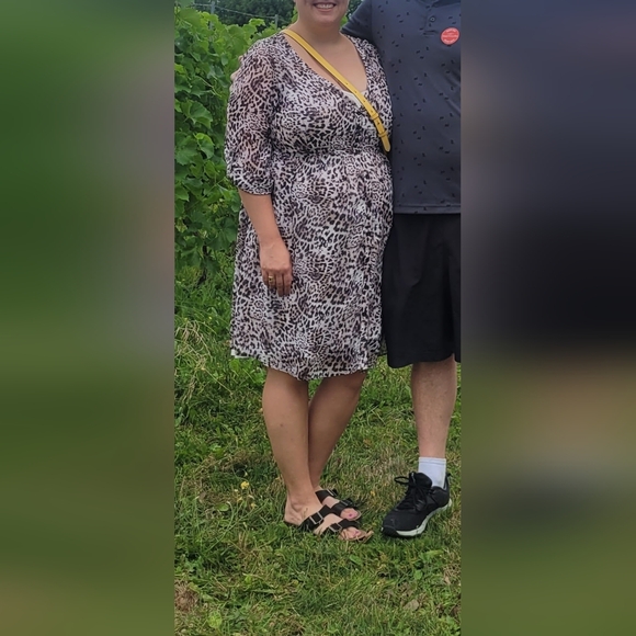 Leopard chiffon button front shirt dress - Picture 4 of 5